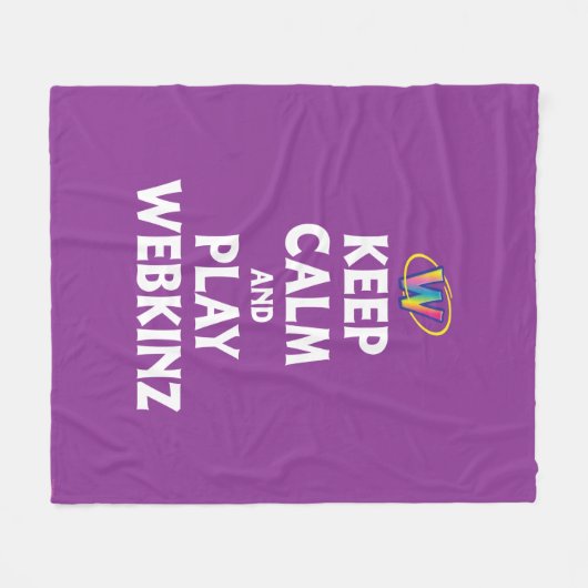 Blijf kalm en speel Webkinz Fleece Deken (Voorkant (Horizontaal))