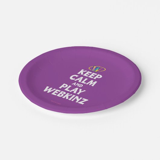 Blijf kalm en speel Webkinz Papieren Bordje (Gekanteld)