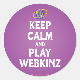 Blijf kalm en speel Webkinz Ronde Sticker