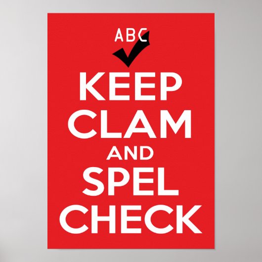 Blijf Kalm en Spelling Check Poster (Voorkant)