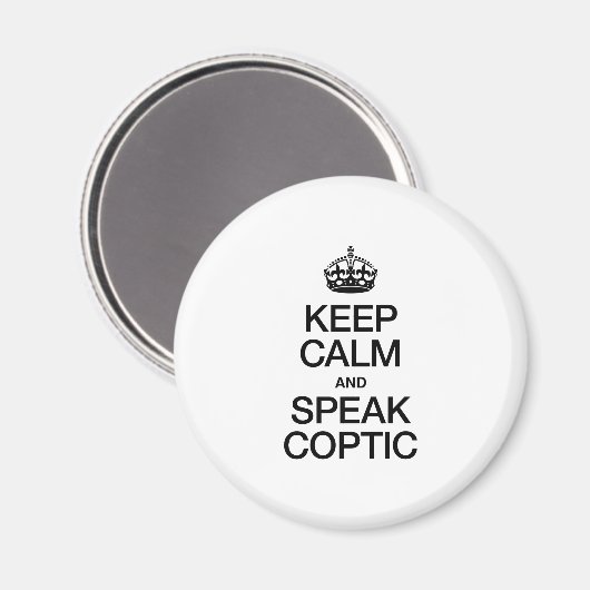 BLIJF KALM EN SPREEK KOPTISCH MAGNEET (Voorkant / Achterkant)