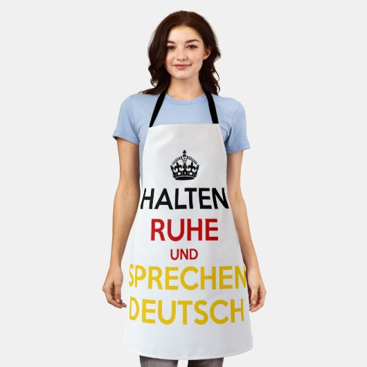 Blijf kalm en spreek Nederlands Schort (Gedragen)