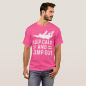 Blijf kalm en spring uit paragliding Skydiver T-shirt (Voorkant volledig)