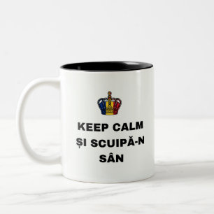 BLIJF KALM EN SPUW OP JE BORST TWEEKLEURIGE KOFFIEMOK