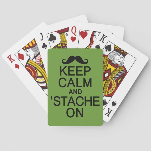 Blijf kalm en 'Stache' op speelkaarten (Achterkant)
