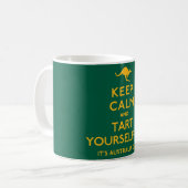 Blijf kalm en start jezelf op! koffiemok (Voorkant links)