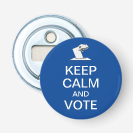 Blijf kalm en stem 2026 button flesopener