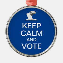 Blijf kalm en stem 2026 metalen ornament