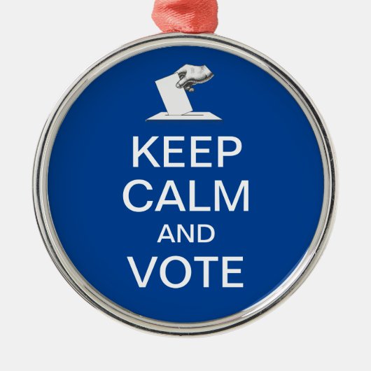 Blijf kalm en stem 2026 metalen ornament (Voorkant)