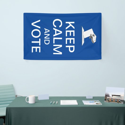 Blijf kalm en stem 2026 spandoek (Beurs)