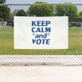 Blijf kalm en stem moderne typografie blauw wit spandoek (Insitu)