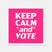 Blijf kalm en stem moderne typografie Hot Pink Servet (Voorkant)