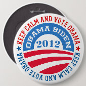 Blijf kalm en stem Obama 2 Ronde Button 6,0 Cm (Voorkant /achterkant)