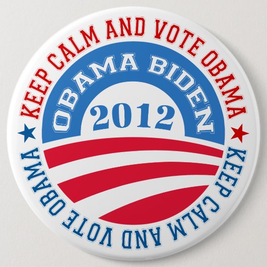 Blijf kalm en stem Obama 2 Ronde Button 6,0 Cm (Voorkant)