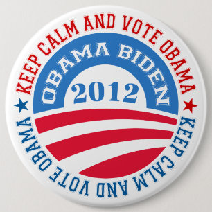 Blijf kalm en stem Obama 2 Ronde Button 6,0 Cm