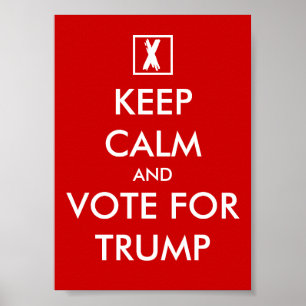 Blijf kalm en stem op DONALD TRUMP posters