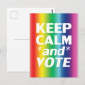 Blijf kalm en stem Rainbow Gradient LGBT Pride Briefkaart (Voorkant / Achterkant)