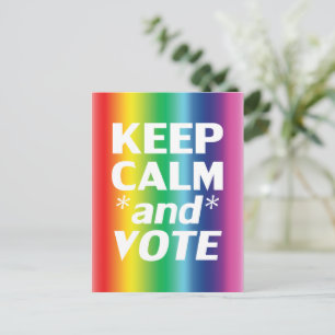 Blijf kalm en stem Rainbow Gradient LGBT Pride Briefkaart