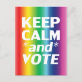 Blijf kalm en stem Rainbow Gradient LGBT Pride Briefkaart (Voorkant)
