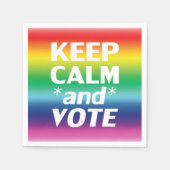 Blijf kalm en stem Rainbow Gradient LGBT Pride Servet (Voorkant)
