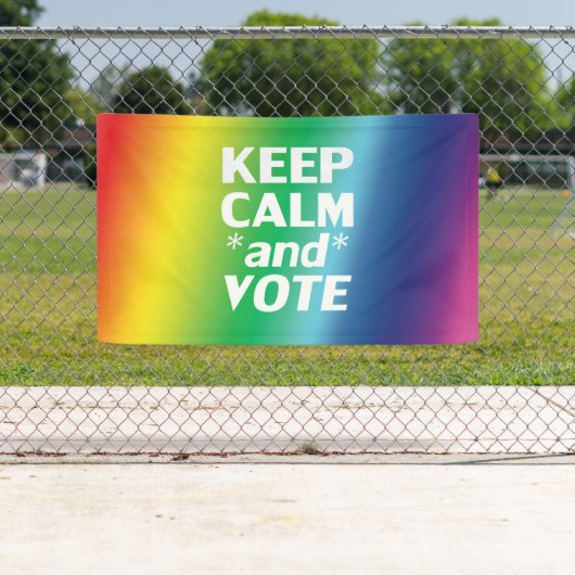 Blijf kalm en stem Rainbow Gradient LGBT Pride Spandoek (Insitu)