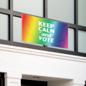 Blijf kalm en stem Rainbow Gradient LGBT Pride Spandoek (Buitenkant Gebouw)