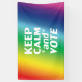 Blijf kalm en stem Rainbow Gradient LGBT Pride Spandoek (Verticaal)