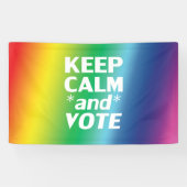 Blijf kalm en stem Rainbow Gradient LGBT Pride Spandoek (Horizontaal)