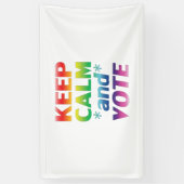 Blijf kalm en stem Rainbow Typography LGBT Pride Spandoek (Verticaal)
