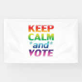 Blijf kalm en stem Rainbow Typography LGBT Pride Spandoek (Horizontaal)