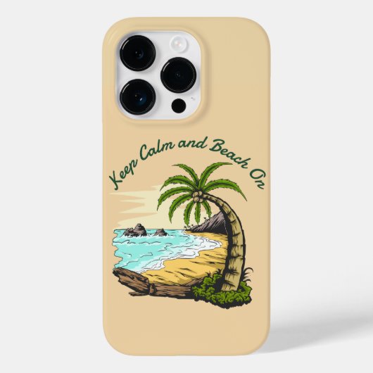 Blijf kalm en strand aan Case-Mate iPhone case (Achterkant)