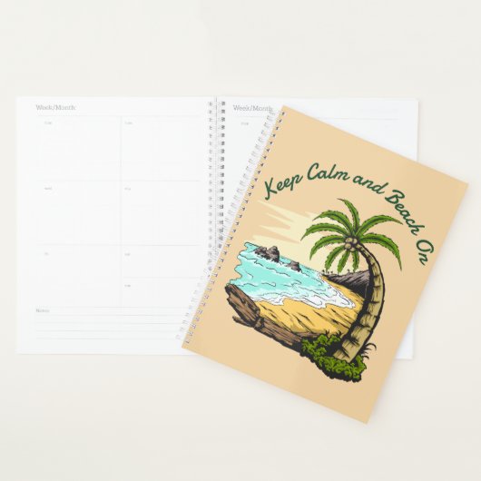 Blijf kalm en strand aan planner (Display)