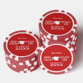 Blijf kalm en studeer op aangepaste pokerchips (Opstapeling)
