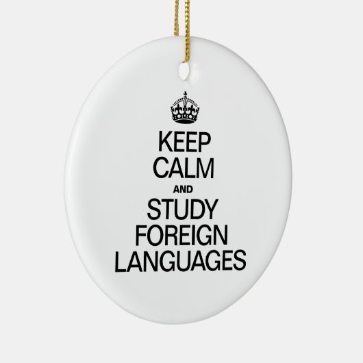 BLIJF KALM EN STUDEER VREEMDE TALEN KERAMISCH ORNAMENT (Rechts)
