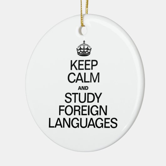 BLIJF KALM EN STUDEER VREEMDE TALEN KERAMISCH ORNAMENT (Links)