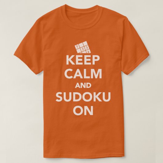 Blijf kalm en sudoku aan t-shirt (Design voorkant)