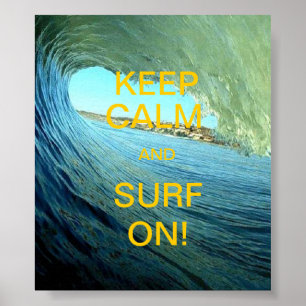 Blijf kalm en Surf aan! Poster