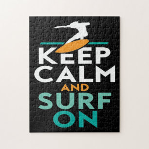 Blijf kalm en Surf op surfer Love Surfing Legpuzzel