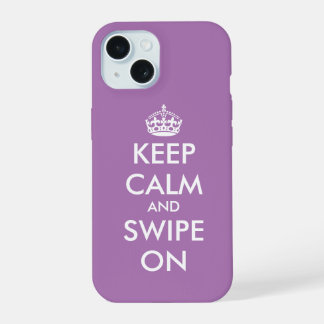 Blijf kalm en swipe op budget iPhone 15 Case
