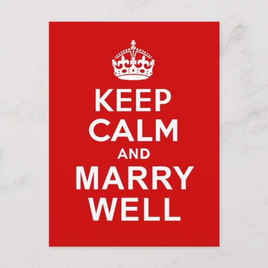 Blijf kalm en trouw goed briefkaart (Voorkant)