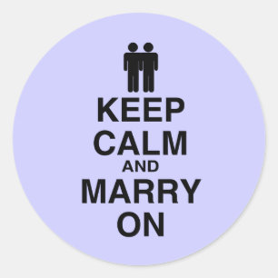 Blijf kalm en trouw (homoseksueel) ronde sticker