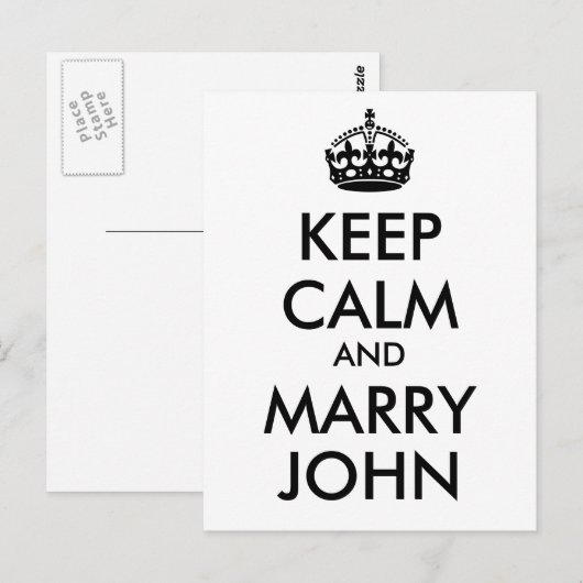 Blijf kalm en trouw John Briefkaart (Voorkant / Achterkant)