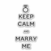 Blijf kalm en trouw met Diamond Ring Sticker (Voorkant)