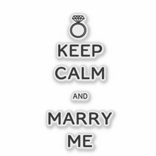 Blijf kalm en trouw met Diamond Ring Sticker (Voorkant)