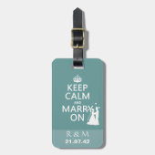Blijf kalm en trouw op - Bruid en bruidegom Bagagelabel (Voorkant verticaal)