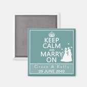 Blijf kalm en trouw op lesbische bruiloft magneet (Voorkant / Achterkant)