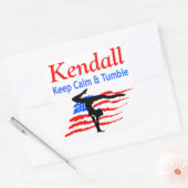 BLIJF KALM EN TUMBLE GEPERSONALISEERDE GYMNAST STI VIERKANTE STICKER (Envelop)