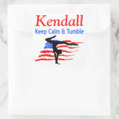 BLIJF KALM EN TUMBLE GEPERSONALISEERDE GYMNAST STI VIERKANTE STICKER (Tas)