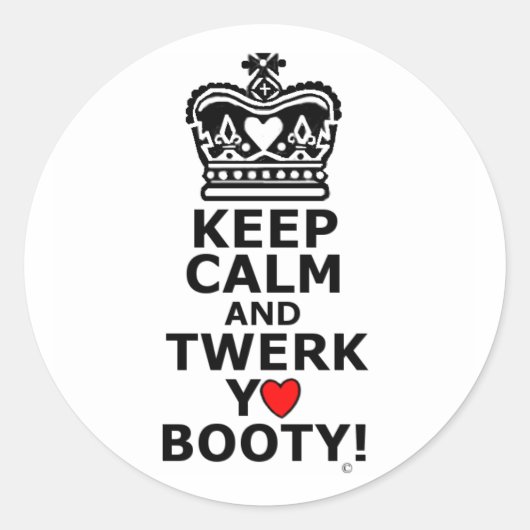 Blijf kalm en twerk ronde sticker (Voorkant)