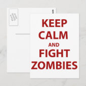 Blijf kalm en vecht tegen zombies briefkaart (Voorkant / Achterkant)